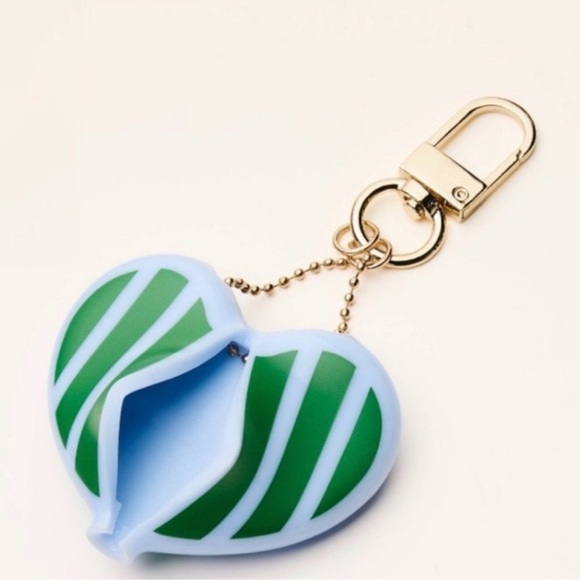 Kate Spade Heart Coin Purse with Green Stripes NWT - Picture 2 of 3